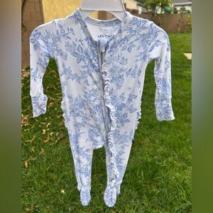 Blue Floral Kids Footie